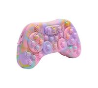 Estuche de silicona con diseño de alivio del estrés, forma de mango morado y función de aplastamiento, cremallera impermeable, para escuela, oficina y viajes