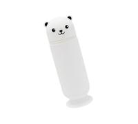 Estuche de silicona con ventosa, soporte para bolígrafos de oso de dibujos animados, gran capacidad para escuela, oficina y uso doméstico, estuche de gran capacidad con ventosa, White