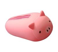 Estuche de silicona para bolígrafos de gran capacidad, organizador de bolígrafos, bolsa de maquillaje de viaje para mujeres y niñas, Cerdo rosa horizontal