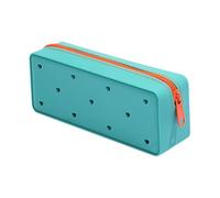 Estuche de silicona para lápices, bolsa de silicona con cremallera, bolsa portátil de silicona de gran capacidad, organizador de maquillaje para viajes al aire libre, Azul, Refer to description,