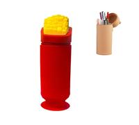 Estuche de silicona para lápices de dibujos animados, bonito estuche telescópico plegable, Rojo-b, moda