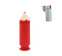 Estuche de silicona para lápices de dibujos animados, bonito soporte telescópico plegable, resistente a la suciedad y al agua, Red, moda