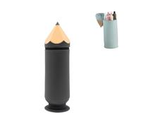 Estuche de silicona para lápices de dibujos animados, bonito soporte telescópico plegable, resistente a la suciedad y al agua, gris, moda