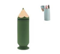 Estuche de silicona para lápices de dibujos animados, bonito soporte telescópico plegable, resistente a la suciedad y al agua, Green, moda