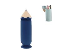 Estuche de silicona para lápices de dibujos animados, bonito soporte telescópico plegable, resistente a la suciedad y al agua, azul oscuro, moda