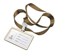 Estuche de tarjetas identidad aleación aluminio transversal horizontal portatarjetas trabajo empresarial con cordón
