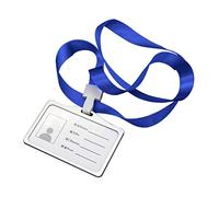 Estuche de tarjetas identidad aleación aluminio transversal horizontal portatarjetas trabajo portabadges con cordón para oficina hospital fábrica escuela textura suave premium diseño ultrafino ligero