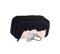 Estuche de tela con compartimentos espaciosos para niños y adolescentes, organizador de suministros para niños, estuche ligero de transporte, Black