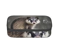 Estuche de tela Oxford con cremallera y diseño de pájaro azul con diseño de pájaro de pelícano, el organizador de escritorio definitivo para la oficina, Zarigüeya en la nieve, Talla única