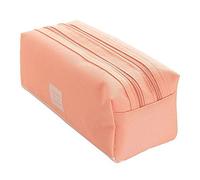 Estuche de tela Oxford de gran capacidad con doble cremallera, diseño portátil de dos capas, bolsa simple y elegante para la escuela y la oficina, ideal para estudiantes de secundaria y preparatoria