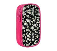 Estuche de tela Oxford, duradero y elegante, para suministros escolares y de oficina, bolsa de lápices Beauty Daisy, Pink, Talla única, Tarjetero
