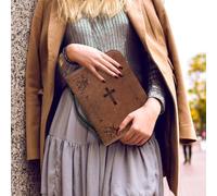 Estuche de transporte de la Biblia para mujeres, Estuche de la Biblia - Estuches para llevar libros bíblicos de PU, para libros con cremallera, bolso de iglesia, protector de la con asa