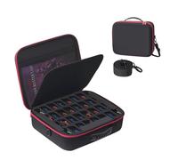 Estuche de transporte en miniatura con 64 ranuras con bandejas de espuma de doble capa que absorben los impactos para Warhammer 40k, DND y más, funda con correa de hombro ajustable y bolsillo con