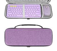 Estuche de Transporte para Combo de Teclado K380 + ratón M350 de Geekria, Funda Protectora rígida EVA, Compatible con el Combo Logitech Pebble 2, Logitech K380s + M350s (Lavanda)