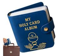 Estuche De Transporte Para Tarjetas Sagradas, Porta Tarjetas De Oración Con 20 Fundas, Folleto De Estuche De Transporte Portátil, Organizador Sagrado De Cuero Sintético Católico Para Iglesia, Retiro D