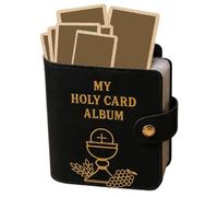 Estuche de transporte portátil para tarjetas sagradas, 20 bolsillos - Portafotos religioso, organizador de libros | Hombres Mujeres Iglesia Viaje Casa Retiro Reuniones de Comunión Protección de s
