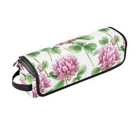 Estuche de viaje 2 en 1 con alfombrilla resistente al calor, organizador portátil de herramientas de peinado para rizador, secador de pelo, flores primaverales, bolsa de viaje Vermont Red Clover