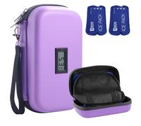 Estuche de viaje con enfriador de insulina HIMDUZE aprobado por la TSA Refrigerador de medicina para viajes con termómetro Estuche de viaje para diabéticos con 2 bolsas de hielo reutilizables para