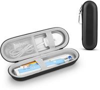 Estuche de viaje de cepillo de dientes eléctrico para Braun Oral B/Oral-B Pro/Sonicare con espacio de almacenamiento para accesorios, rígido, color negro y plateado