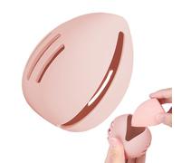Estuche de viaje de silicona para mezclador de maquillaje, soporte de esponja de belleza ventilado, organizador de almacenamiento a prueba de polvo para almohadillas de algodón y polvo,