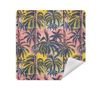 Estuche de viaje de tela mágica para maquillaje, organizador de 13.8 x 13.8 pulgadas para artículos de tocador, Tropical Aesthetics of Summer Atmosphere, 13.8x13.8in
