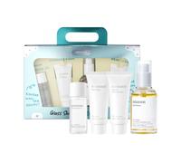 Estuche de viaje Mixsoon Glass Skin Suit Case - Kit de cuidado de la piel de 5 pasos - Crema hidratante y radiante con aceite limpiador en espuma