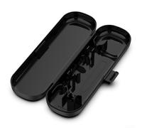 Estuche de viaje para cepillo de dientes eléctrico Aquasonic de ABS, soporte portátil con tapa segura, diseñado para asas de menos de 17,5 cm y cabezales de cepillo de menos de 8 cm, color negro
