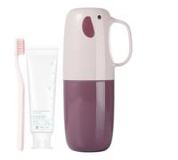 Estuche de viaje para cepillo de dientes y pasta de dientes, taza de enjuague bucal de viaje 2 en 1 con asa, contenedor de almacenamiento portátil para el hogar, escuela, camping, senderismo, viajes