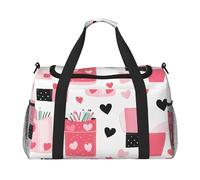 Estuche de viaje para lápices, bolsa de viaje con corazón de amor, gimnasio, bolsa de fin de semana para hombres y mujeres, equipaje de mano ligero para entrenamiento y vacaciones