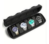 Estuche de Viaje para Relojes con 4 Compartimentos, Adecuado para Relojes Grandes Como Pequeños, Diseñado para Uso Doméstico y Viajes, con 4 Almohadas Suaves para Mantener los Relojes Seguros