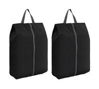 Estuche de viaje para zapatos con cremallera reforzada, bolsa de tela unisex, solución de almacenamiento adecuada para accesorios de camping, Black