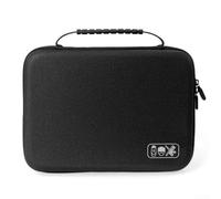 Estuche de viaje portátil de EVA para cortapelos resistente al agua con almacenamiento de doble capa para kits de aseo personal, 29 x 21 x 9,5 cm