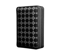 Estuche de viaje portátil for humidificador de puros, caja de puros de cuero y madera de cedro for 4 puros, ideal for viajes y almacenamiento de escritorio(Black)