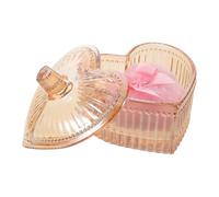 Estuche de Vidrio Borla de Polvos Compacta en Forma de Corazón | Felpa Lavable, Control de Grasa y Limpieza, Adecuado para Boda, Fiesta y Viaje