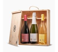 Estuche de Vino Cepas La Chinata | Pack Gourmet con Vino Tinto Tempranillo, Vino Blanco (Moscatel, Cayetana y Eva) y Cava Brut D.O. Cava | Selección Vinos de Extremadura | Caja Regalo Gourmet