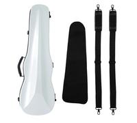 estuche de violín Estuche Portátil Para Violín De Fibra De Carbono 4/4 Mochila Triangular Con Doble Correa Para El Hombro Estuche Triangular Con Higrómetro(White)