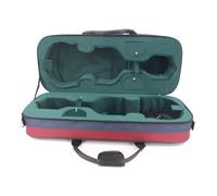estuche de violín Profesional Estuche De Violín Rectangular De Doble Capa De Espuma De Tela Oxford Con Costuras Rojas Y Azules Con Estuche De Arco Para Violín 4/4