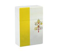 Estuche delgado para cigarrillos con la bandera de la Ciudad del Vaticano, de plástico, para bolsillo, accesorios para fumadores, para hombres y mujeres.