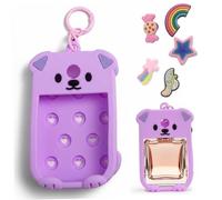 Estuche desinfectante para manos, funda protectora de silicona con dije extraíble para botellas pulverizadoras de 30ml, llavero para bolso o bolso