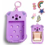 Estuche desinfectante para manos, funda protectora de silicona con dije extraíble para botellas pulverizadoras de 30ml, llavero para bolso o bolso