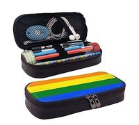Estuche divertido con cremallera para lápices, estuche de papelería compatible con Rainbow Lgbt Pride Flag Stripes, estuche Oxford de gran capacidad, bolsa de maquillaje, caja de lápices de regalo