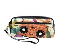 Estuche divertido para lápices de notas musicales de verduras, bolsa de piel sintética con cremallera para niños y niñas, suministros escolares y de oficina
