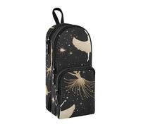 Estuche dorado para lápices de bailarinas de gran capacidad, con compartimento, para estudiantes, escuela, oficina, trabajo, Bailarinas doradas, Talla única, Maletín