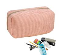Estuche escolar con cordón | Cierre suave con cremallera con regla organizador multifunción para adolescentes adultos y escuela primaria colegio para viajes, transporte, pintura marcada Jo, rosa, Se