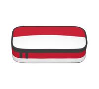 Estuche escolar con la bandera de Mónaco, estuche para lápices con múltiples ranuras, bonita bolsa portátil para bolígrafos, estuches para la oficina escolar, Black, Talla única, Organizador de bolsas