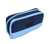 Estuche Escolar de Gran Capacidad, Bolsa para Lápices con Doble Cremallera for Escuela y Oficina (Blue)