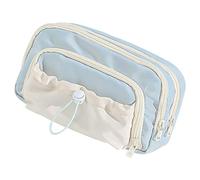 Estuche escolar de gran capacidad para bolígrafos, soportes estéticos para marcadores, suministros de arte, almacenamiento para estudiantes, bolsa de lápices multicapa con gran capacidad, estuche de
