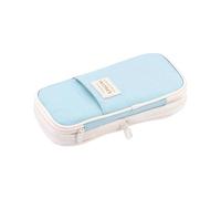 Estuche escolar de gran capacidad, soporte simple para bolígrafos, suministros de arte, almacenamiento para estudiantes, estuche de gran capacidad, estilo coreano, bolsa simple, Azul claro