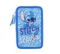 Estuche Escolar de Lilo y Stitch para niños, con 3 Compartimentos para lápices y Colores Completo