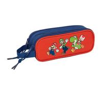 Estuche escolar doble de Super Mario «Mamma Mia» azul